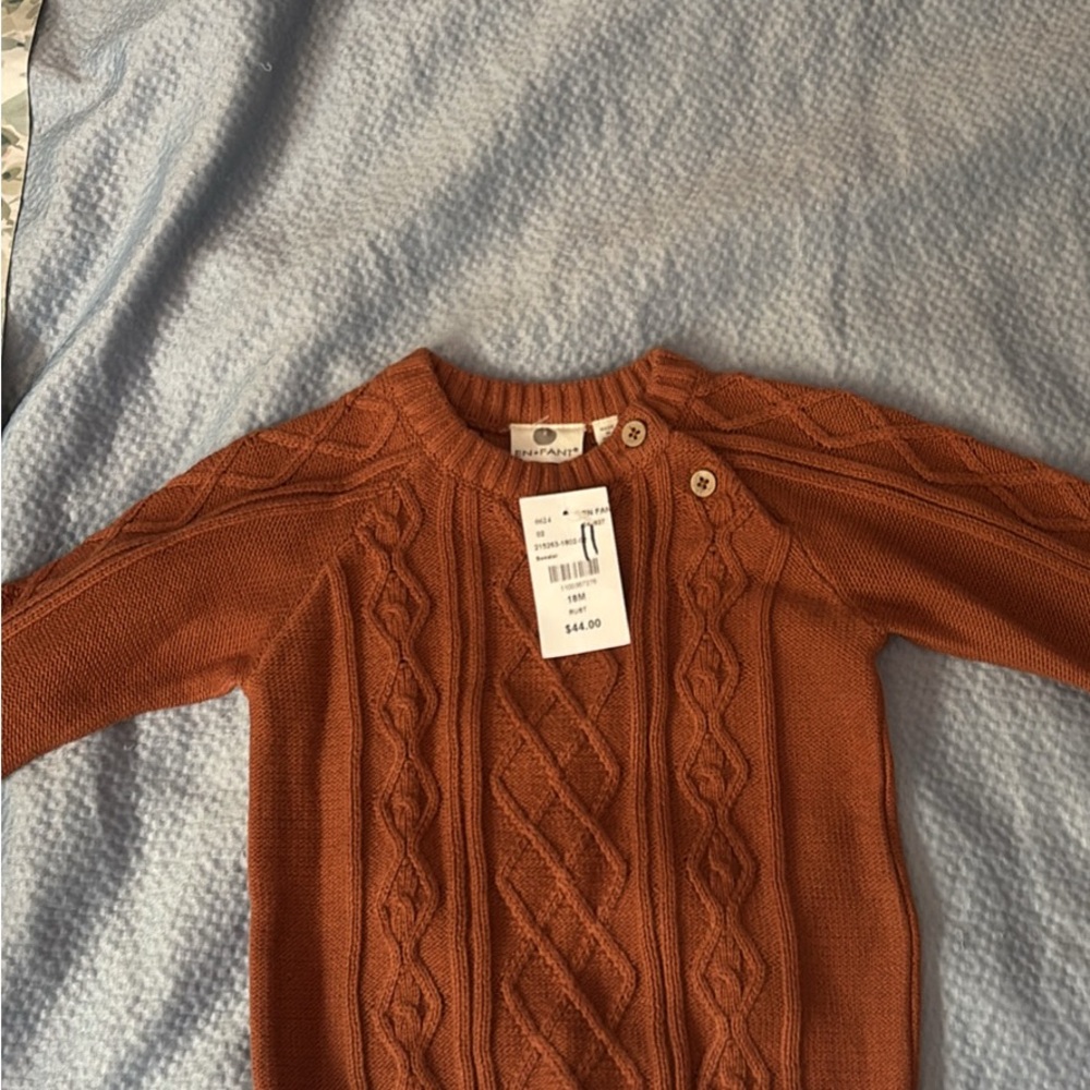 18M Rust Cable Knit Sweater